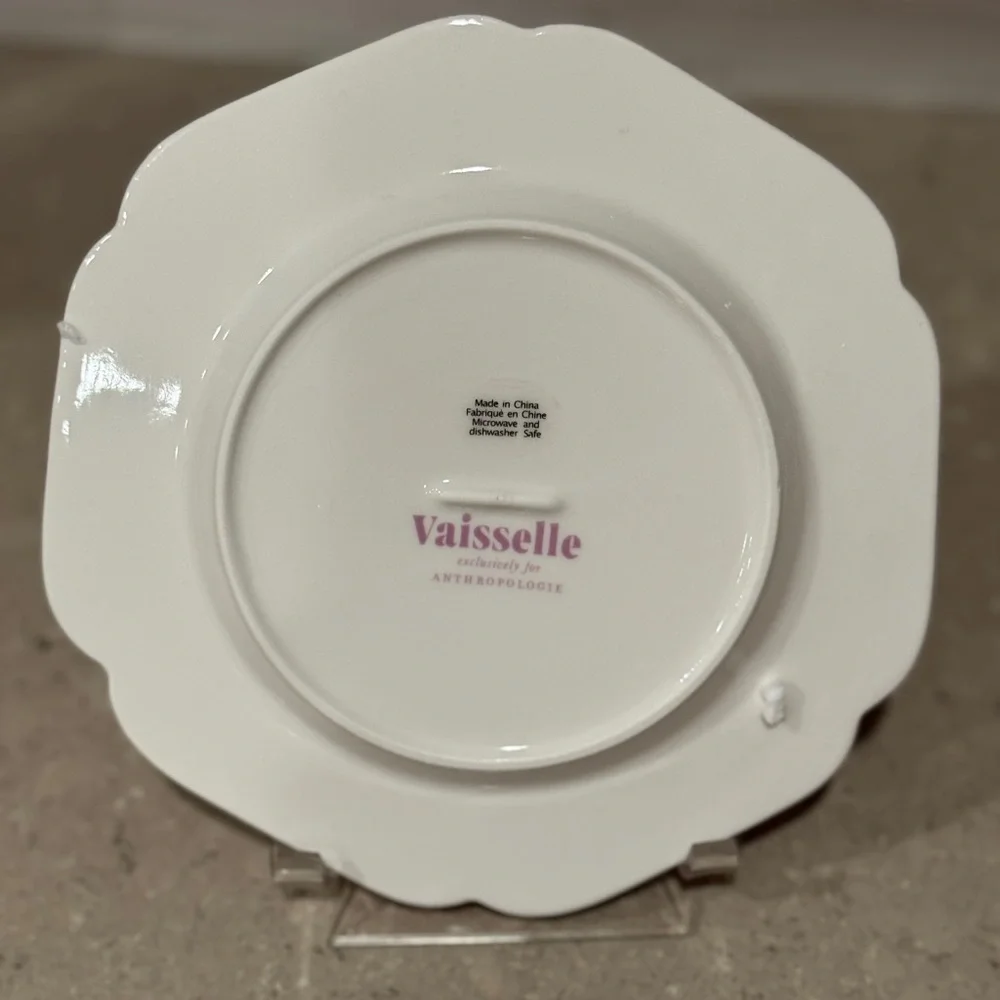 Set/4 🎀Vaisselle red stripe canapé‎ plates